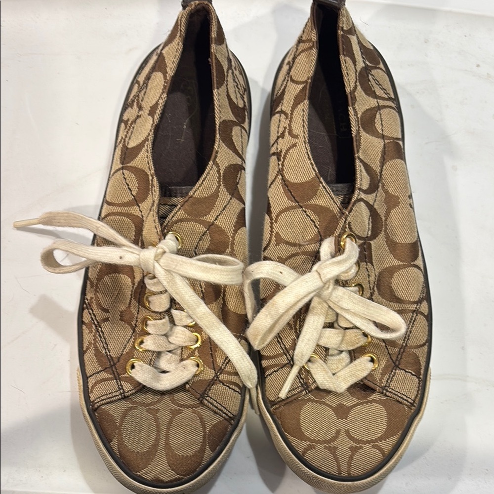 Coach Women's Brown Canvas Sneakers